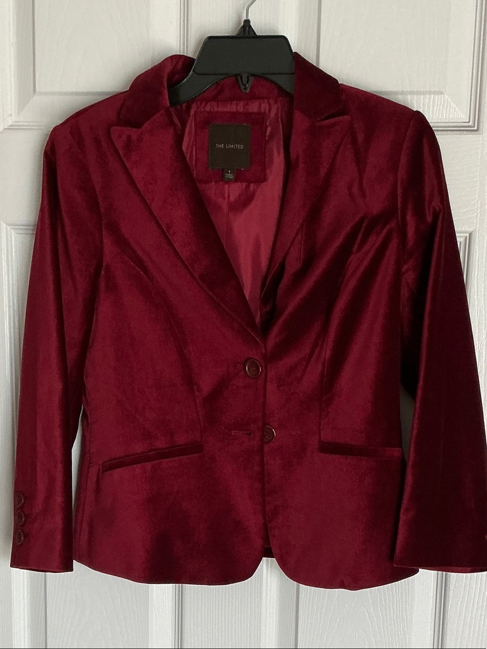The Limited Deep Wine Velvet Blazer
